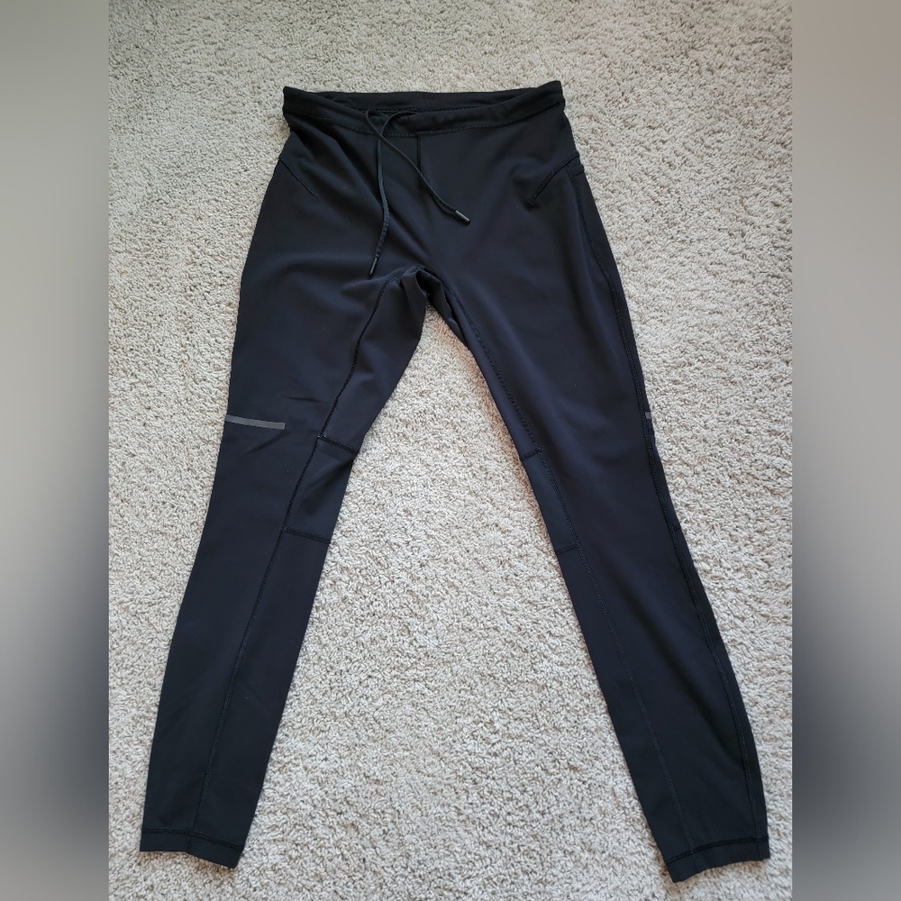 Lululemon Pace Rear Zipper x10416 Black Tights